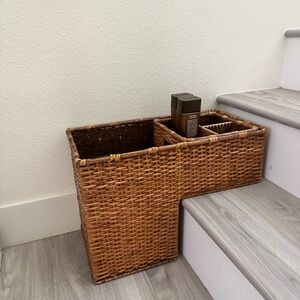 Wicker Stair Basket with Handle